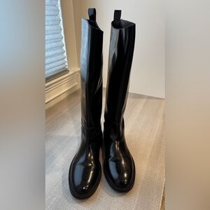 H&M Premium Glossy Black High Boots. Size 8